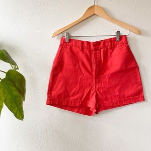 Vintage Super High Waisted Red Mom Shorts